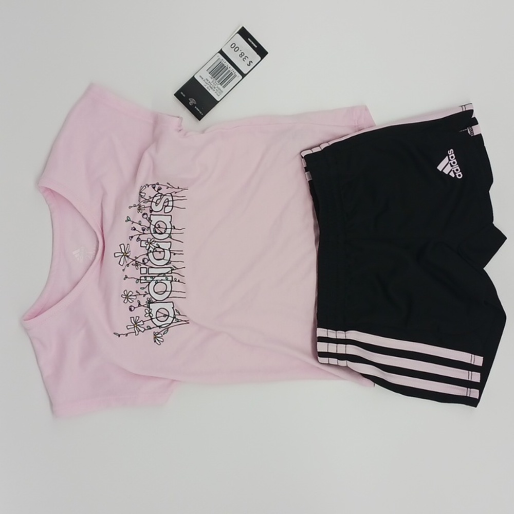 Adidas Pink Shorts Oufit (2T)